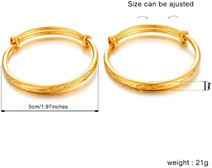 Ethlyn 2pcs/lot Baby Bracelet For Infant Girls Boys 18K Gold Plated Kids Baby Expandable Adjustable Bangles &bracelets Birthday Christmas Gifts