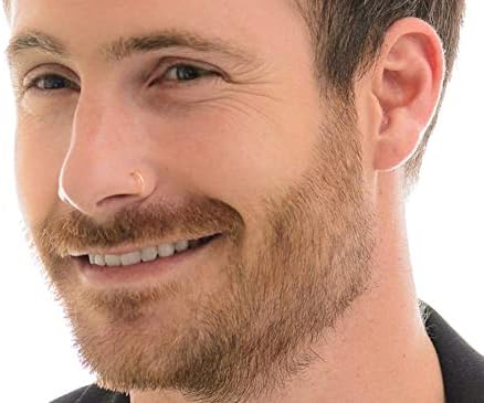 Fake Nose Rings Faux Piercing Jewelry 20G 8mm Fake Nose Ring Hoop For Faux Lip Septum Nose Ring Set