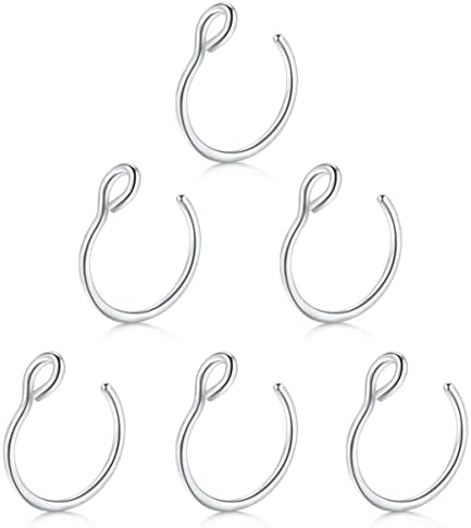 Fake Nose Rings Faux Piercing Jewelry 20G 8mm Fake Nose Ring Hoop for Faux Lip Septum Nose Ring Set