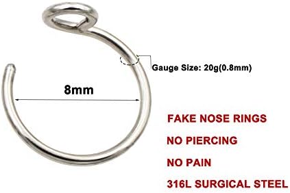 FANSING Stainless Steel Faux Nose Rings Hoop