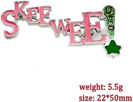 Fashion Pink Green Rhinestone Letter SKEEWEE Metal Text Brooch Sorority Girl Jewelry PIN