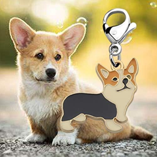 FEELMEM Corgi Dog Zipper Pendant Clip On Charm Animal Jewelry Gift For Pet Lover Mom