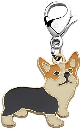FEELMEM Corgi Dog Zipper Pendant Clip On Charm Animal Jewelry Gift For Pet Lover Mom