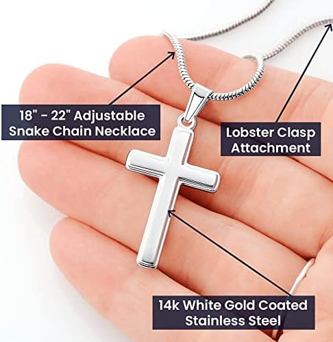 FG Mall To My Son From Mom And Dad Mother And Son Necklace Birthday Gift For Graduation Christmas Faith Cross Necklace Present