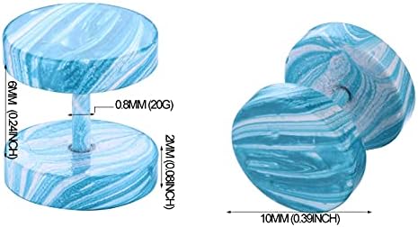 FIBO STEEL12 Pairs Faux Gauge Earrings Stainless Steel Stud Earrings For Men Women Cheater Fake Ear Plugs Gauges Tunnel