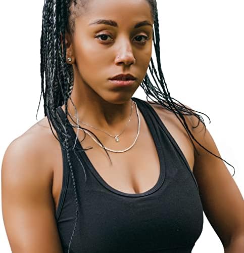 Fiusem 3.5mm Cuban Link Chains For Men Silver Tone/Black/14K Gold Plated Stainless Steel Necklace Chain Mens Necklace 16 18 20 22 24 26 28 Inch