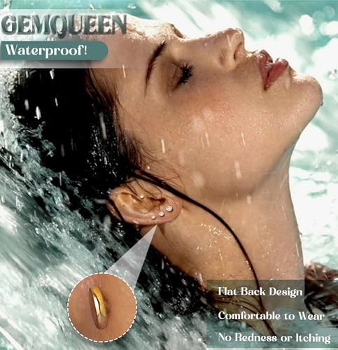 Flat Back Earrings Stud : 14K Gold Filled Titanium Surgical Steel Earrings Hypoallergenic For Women Men 18G Cartilage Helix Tragus Conch Medusa Piercing Jewelry Dainty Stud Earring Set 3 Pair