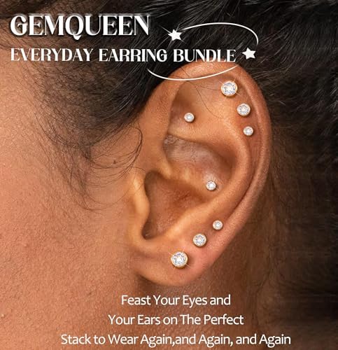 Flat Back Earrings Stud : 14K Gold Filled Titanium Surgical Steel Earrings Hypoallergenic For Women Men 18G Cartilage Helix Tragus Conch Medusa Piercing Jewelry Dainty Stud Earring Set 3 Pair