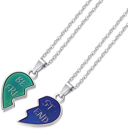 FM FM42 Temperature Sensing Color Changing Pendant Necklace With 19.29" Stainless Steel Rolo Chain