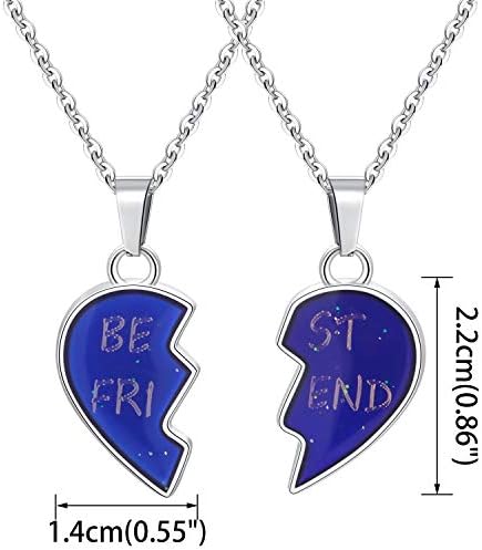 FM FM42 Temperature Sensing Color Changing Pendant Necklace With 19.29" Stainless Steel Rolo Chain