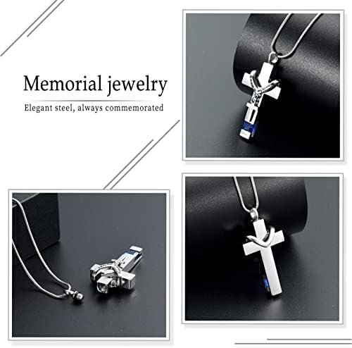 Forever In My Heart Birthstone Personalized Double Cross Urn Pendant Cremation Jewelry For Ashes Cross Ashes Keepsake