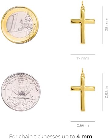 Forme Di Lucchetta - High Polished 14k Gold Italian Christian Catholic Cross Pendant Charm For Necklaces Suitable For Daily Wear