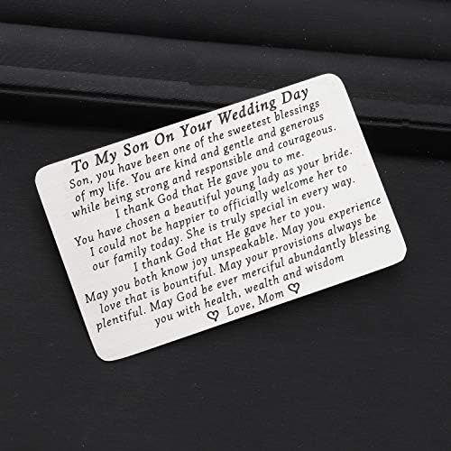 FOTAP Groom Wallet Cards To My Son On Your Wedding Day Wallet Card Wedding Gift Groom Gift From Parents