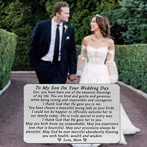 FOTAP Groom Wallet Cards To My Son On Your Wedding Day Wallet Card Wedding Gift Groom Gift From Parents