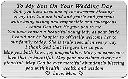 FOTAP Groom Wallet Cards to My Son on Your Wedding Day Wallet Card Wedding Gift Groom Gift from Parents