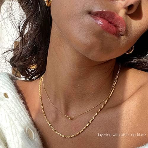 Freekiss Herringbone Necklace For Women Dainty Gold Necklace 14k Gold Plated Snake Gold Chain Choker Necklaces Simple Gold Layered Necklaces Gold Jewelry Gift For Women