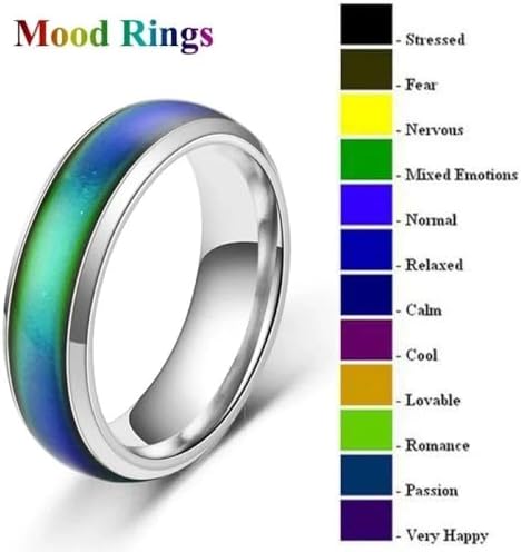 Funny Guy Mugs Band Mood Ring For Kids And Adults - Includes Color Mood Chart
