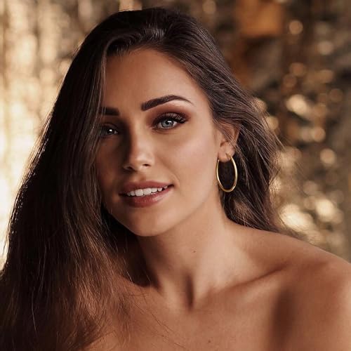 Gacimy Gold Hoop Earrings For Women 14K Real Gold Plated Hoops With 925 Sterling Silver Post