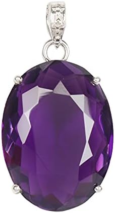 GEMHUB Gemstone Pendant Without Chain 44 CT-135 CT Oval Shape Sterling Silver Pendant Jewelry Women
