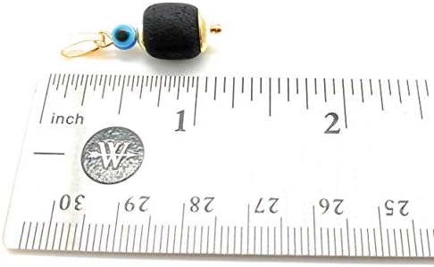 Genuine Azabache Charm Blue Evil Eye Powerful Protection Pendant Piedra Natural Contra El Mal De Ojo (Religious)