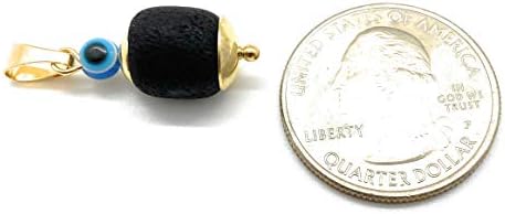 Genuine Azabache Charm Blue Evil Eye Powerful Protection Pendant Piedra Natural Contra El Mal De Ojo (Religious)