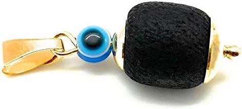 Genuine Azabache Charm Blue Evil Eye Powerful Protection Pendant Piedra Natural Contra El Mal De Ojo (Religious)