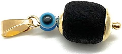 Genuine Azabache Charm Blue Evil Eye Powerful Protection Pendant Piedra Natural Contra El Mal De Ojo (Religious)