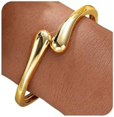Gold Bangle Bracelets for Women Teens Trendy Chunky Adjustable Twist Cuff Bracelet Jewelry Gifts