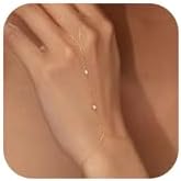 Gold Bracelets for Women Trendy 14K Gold Plated Dainty Stackable Paperclip Cuban Link Chain Bracelets Simple Cute Cuff Bracelets Jewelry Set Adjustable 7"+2"