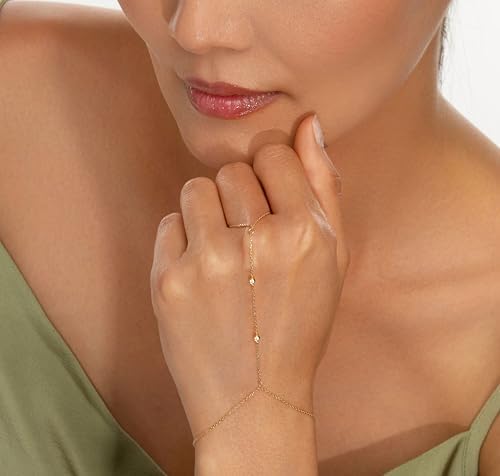 Gold Bracelets For Women Trendy 14K Gold Plated Dainty Stackable Paperclip Cuban Link Chain Bracelets Simple Cute Cuff Bracelets Jewelry Set Adjustable 7"+2"