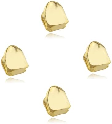 Gold Grills for Teeth 18K Gold Plated Tooth Caps Single Teeth Caps Hip Hop Grillz