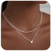 Gold Necklace for Women 14K Gold/Silver Plated Choker Diamond Necklace Set for Women Simple Dainty CZ Gold Chain Trendy Jewelry Accessories