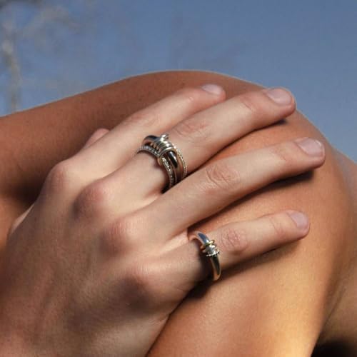 Gold Stackable Rings For Women Non Tarnish 18k Gold Plated Cubic Zirconia Rings Silver Gold Multi Ring Mixed Metals Stack Rings Set