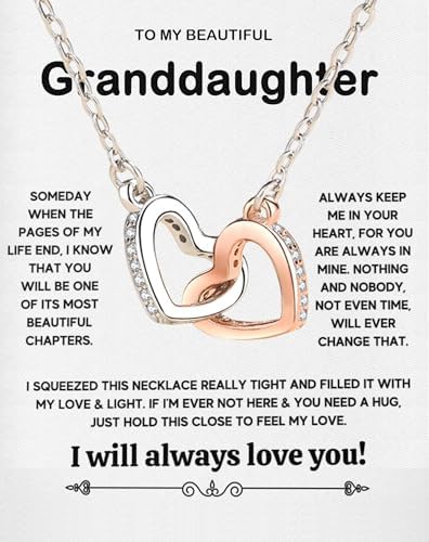 Granddaughter Necklace Granddaughter Gifts From Grandma Grandpa To My Granddaughter Necklace Christmas Graduation Birthday Gifts With Message Card & LED Box