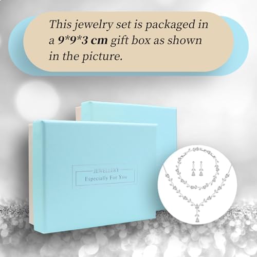 GZWHD Wedding Jewelry Sets For Bride Bridesmaid Women Cubic Zirconia Necklace Earrings Bracelet Set Gift For Mother Friend Wife Daughter Sister Party Prom Jewelry