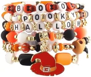 Halloween Bracelet Colourful Beaded Bracelet Set Ladies Stackable Beaded Stretch Bracelet College Boho Beach Bracelet Jewelry