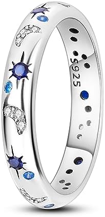 Hapour 925 Sterling Silver Ring for Women Eternity Gorgeous Rings Stackable Rings for Women as Gifts Ring Size 4-10