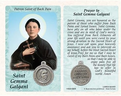 Healing Saints Card with Medal St. Gemma Galgani