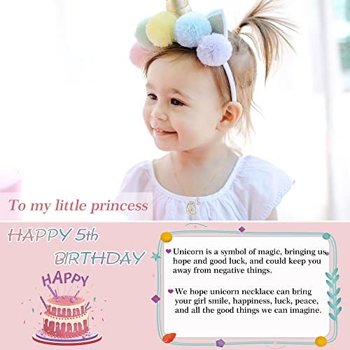 Hidepoo Birthday Unicorns Gifts For Girls - Unicorn Necklace Birthday Gift For 3-16 Year Old Girl Colorful CZ Heart Pendant Unicorn Necklace For Girls Gifts Jewelry