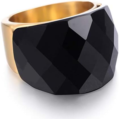 HIJONES Men Women Stainless Steel Cubic Zirconia Royal Crystal Rings Wrap Band Cocktail Style