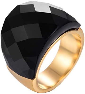 HIJONES Men Women Stainless Steel Cubic Zirconia Royal Crystal Rings Wrap Band Cocktail Style