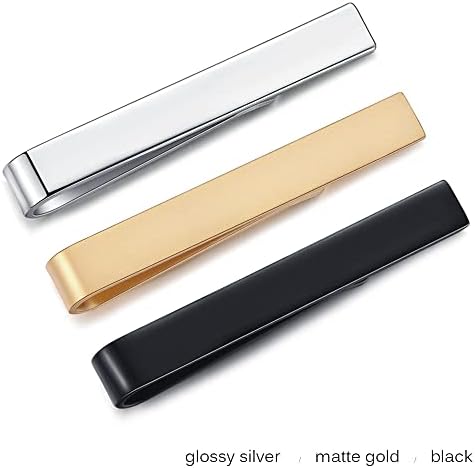 HONEY BEAR 1.57" 3pcs Mens Boys Skinny Tie Clip Set Tie Bar For Narrow Tie Gift 4cm