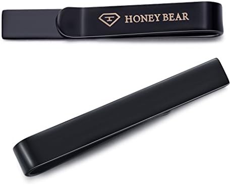 HONEY BEAR 3 件套男士男孩紧身领带夹套装领带夹适用于窄领带礼品 4 厘米