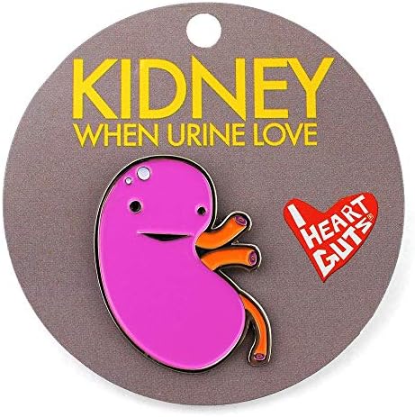 I Heart Guts Kidney Enamel Pin – Kidney Surgery Recovery Renal Health Awareness Dialysis & Transplant Support Nephrologist Gift CKD Awareness Kidney Disease Fighter Get Well Present