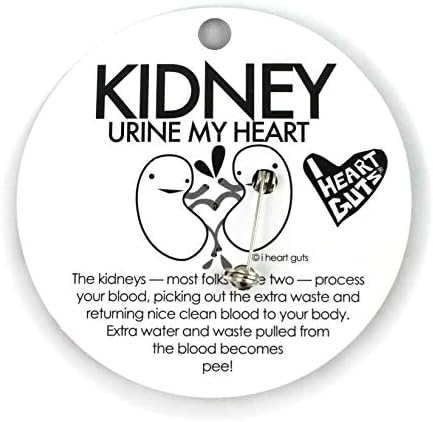 I Heart Guts Kidney Enamel Pin – Kidney Surgery Recovery Renal Health Awareness Dialysis & Transplant Support Nephrologist Gift CKD Awareness Kidney Disease Fighter Get Well Present