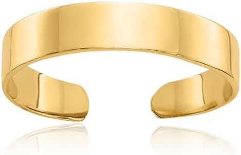 IceCarats 14K Solid Yellow Gold Adjustable Band Toe Ring Open Midi Summer Beach Jewelry