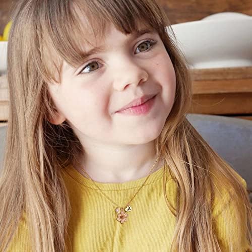 IEFLIFE Flower Girl Gifts - 14K-Gold-Plated Heart Initial Necklace Wedding Gift For Girls