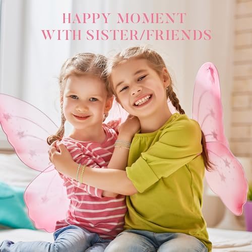 IEFWELL Initial Bracelets For Women Girls - 4Pcs Crystal Bracelets Set Pink/Blue/White/Green Crystals Beaded Bracelet Stretch Bracelet Kid Jewelry Birthday Gifts For Teen Girls Kids Toddler