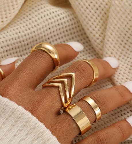 IF YOU 25 Pcs Gold Knuckle Ring Set For Women Chunky Stackable Finger Midi Rings Silver Simple Stacking Cute Rings Pack Trendy Stuff Jewelry Gift