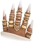 iF YOU 25 Pcs Gold Knuckle Ring Set for Women Chunky Stackable Finger Midi Rings Silver Simple Stacking Cute Rings Pack Trendy Stuff Jewelry Gift